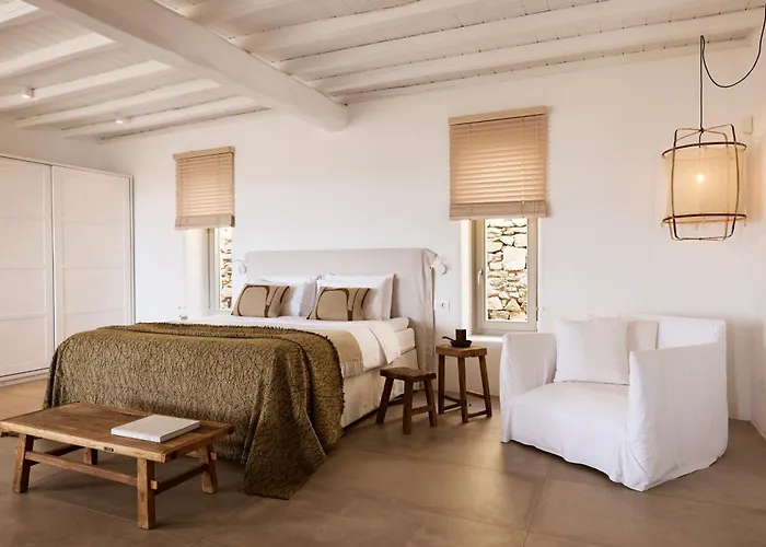 Villa Amra - Secluded Mykonos Haven With Sea Views, Heated Pool, Gym & Hammam Ftelia (Mykonos)